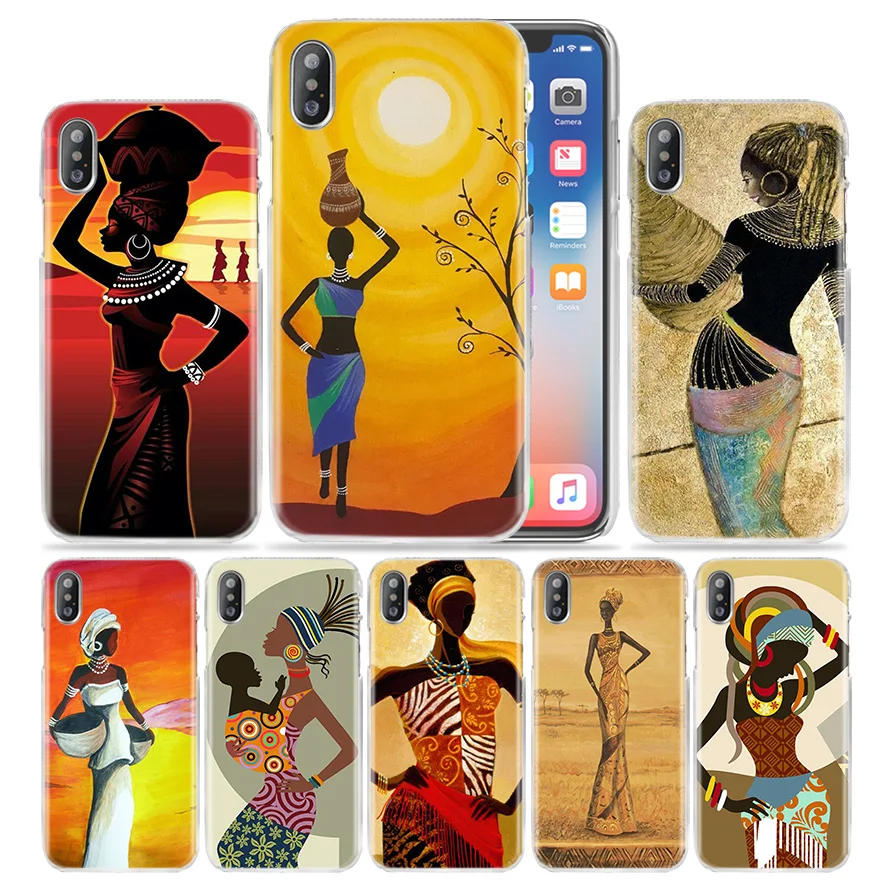 Африканская женщина чехол для iPhone XS Max XR X 10 7 7S 8 6 6S Plus 5S SE 5 4S 4 5C 11 Жесткий PC Пластиковый чехол для телефона Coque Fundas Capa