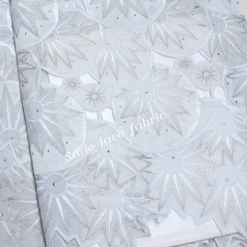 Чистое Белое кружево Красивая Цветочная вышивка африканская швейцарская вуаль