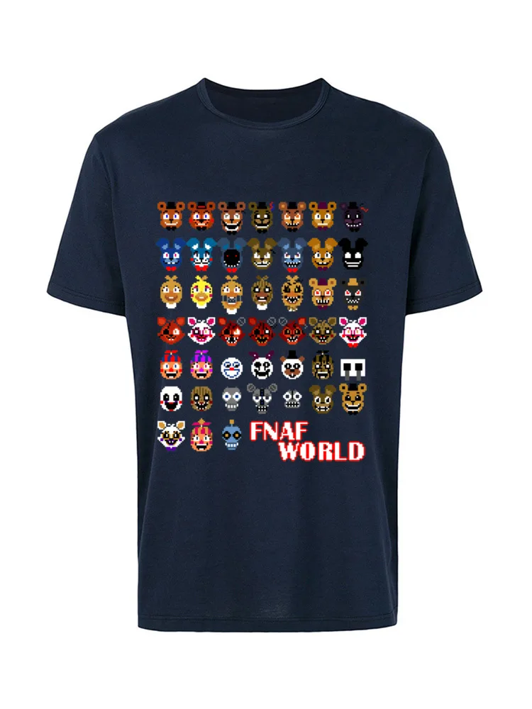 Новинка г., футболка FNAF World Game хлопковые футболки с вырезом лодочкой в европейском стиле топы с забавными персонажами из мультфильмов, футболка