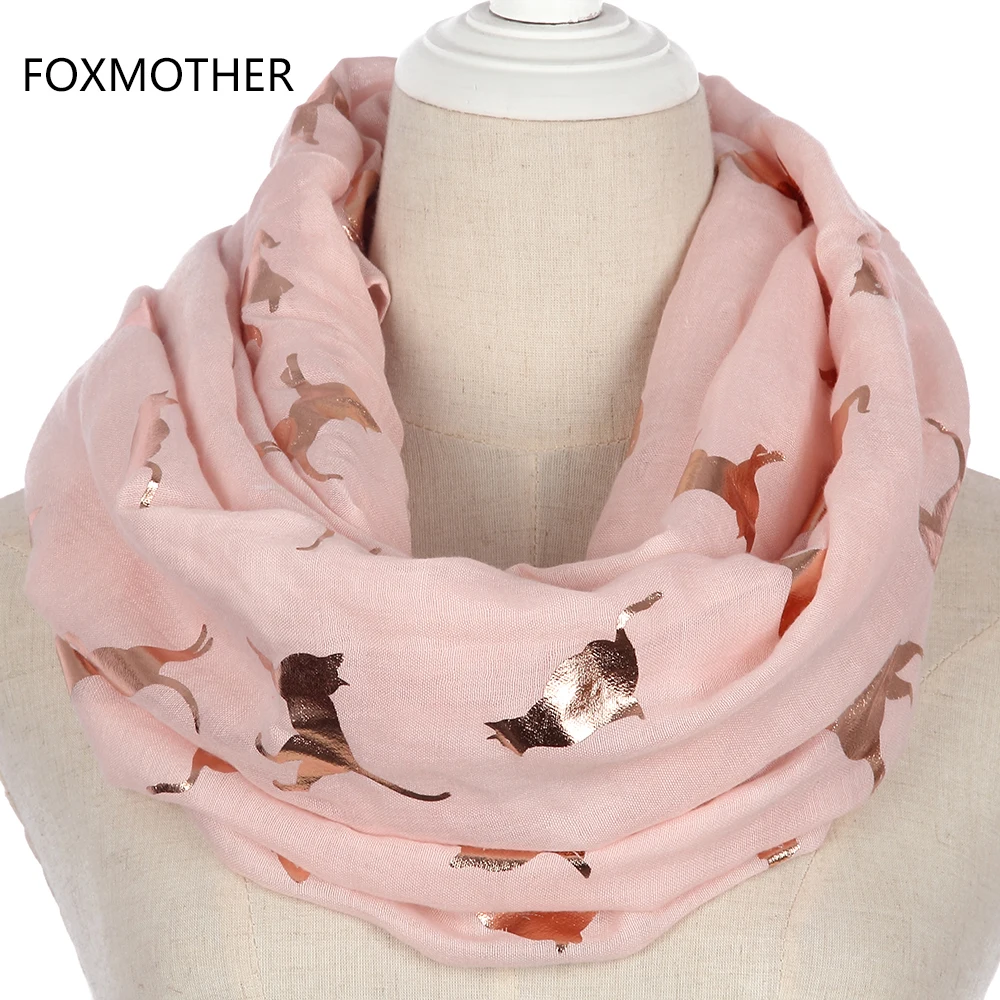 FOXMOTHER дизайн Модный Блестящий розовый серый темно-синий цвет фольга Золотой металлик кошачий шарф обёрточная бумага шаль платок дамы мать подарки