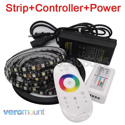 Strip Control Power 5 м 12 В 5050 RGBW Светодиодная лента Черная печатная плата IP20 IP65 IP67 водонепроницаемая полоса+ 2,4G беспроволочный пульт дистанционного управления+ DC12V 5A комплект питания - Испускаемый цвет: Strip Control Power