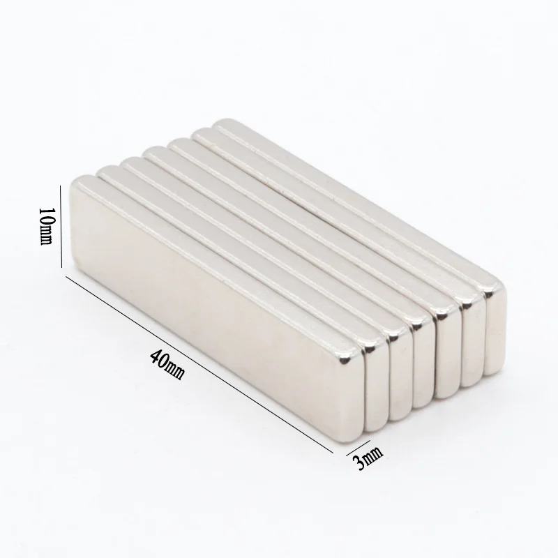 50 шт./лот 40x10x3 мм N35 Супер сильный блок перманентные магниты редкоземельный