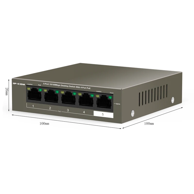 F1105P-4-63W сетевой коммутатор Ethernet с 5 портами 250 м стабильный источник питания PoE на