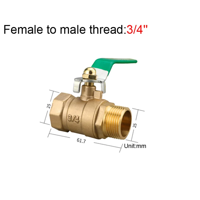 Шаровой кран из латуни с зеленой ручкой 3/4 дюйма|Клапан| |