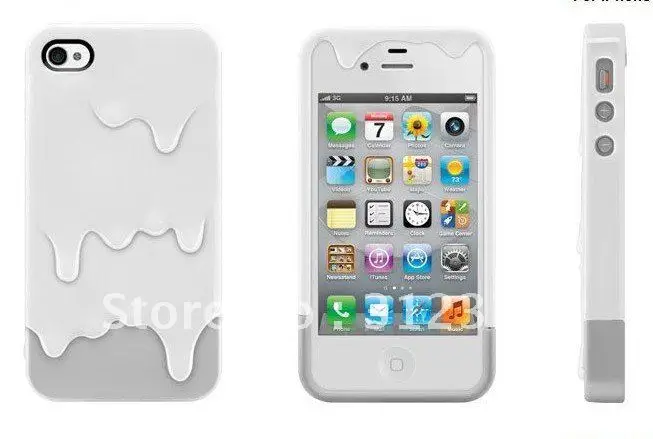 new arrival Ice Cream plastic Case for iPhone 4 4G 4S colorful Melt brand hard cover iphone 4s |