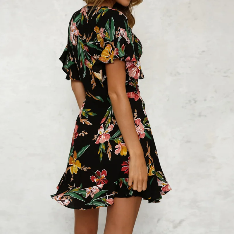 ELSVIOS модное Плиссированное женское платье с расклешенными рукавами оборками и