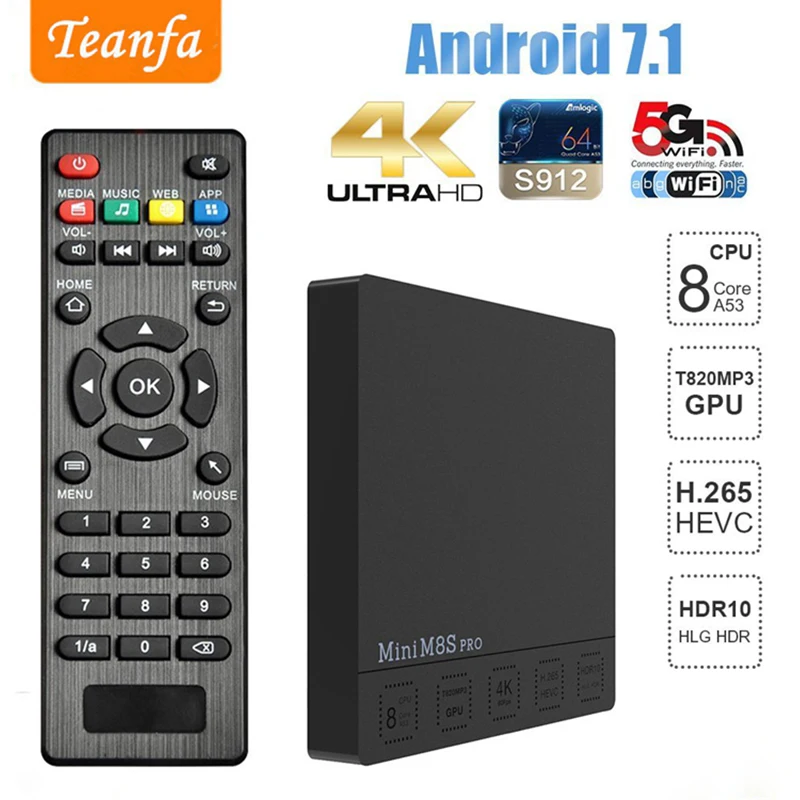 R ТВ box Android коробка DDR4 3g 32 ГБ Amlogic S912 7 1 Восьмиядерный kd ip Декодер каналов