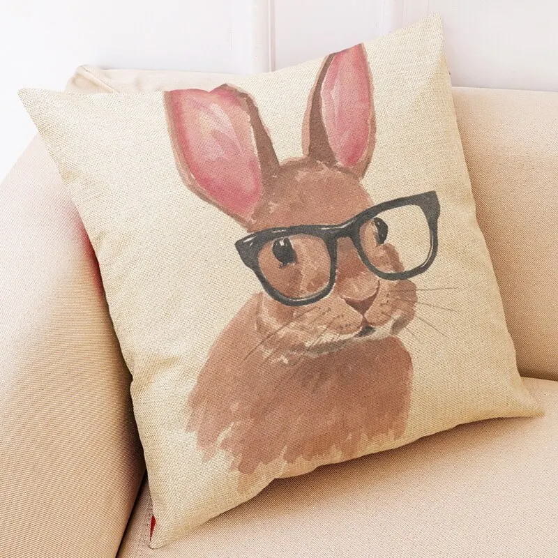 Льняная наволочка с цветочным принтом животных декоративная для сиденья