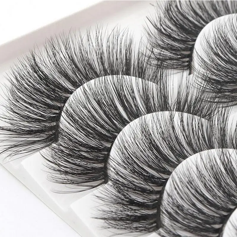 Норковые ресницы 5 парт/компл. натуральные длинные норковые 6d накладные ручной