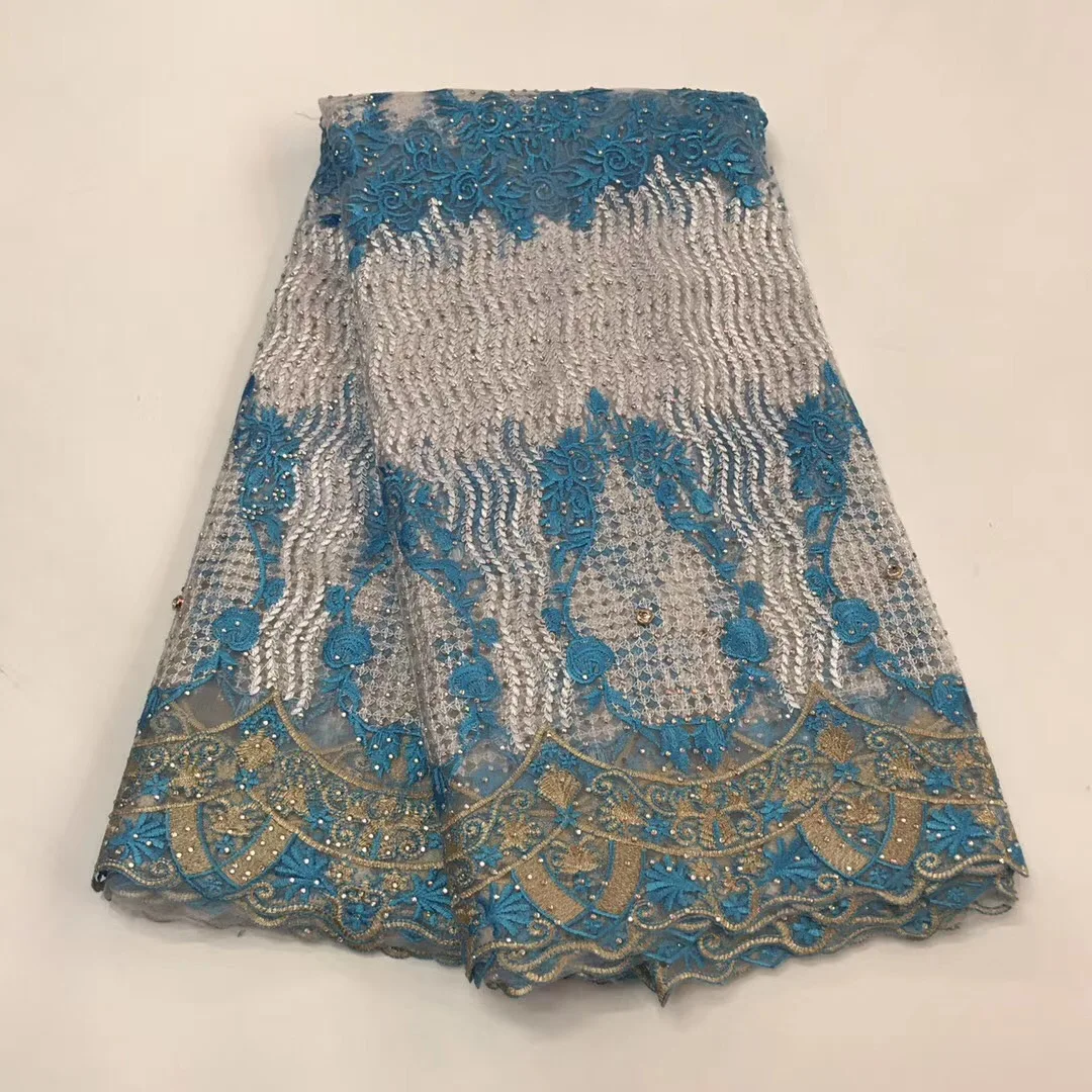 Золотая паёная индийская кружевная ткань 2018 белая нигерийская сетка фоль шифон гипюре африканские вечерние платья с пайетками.