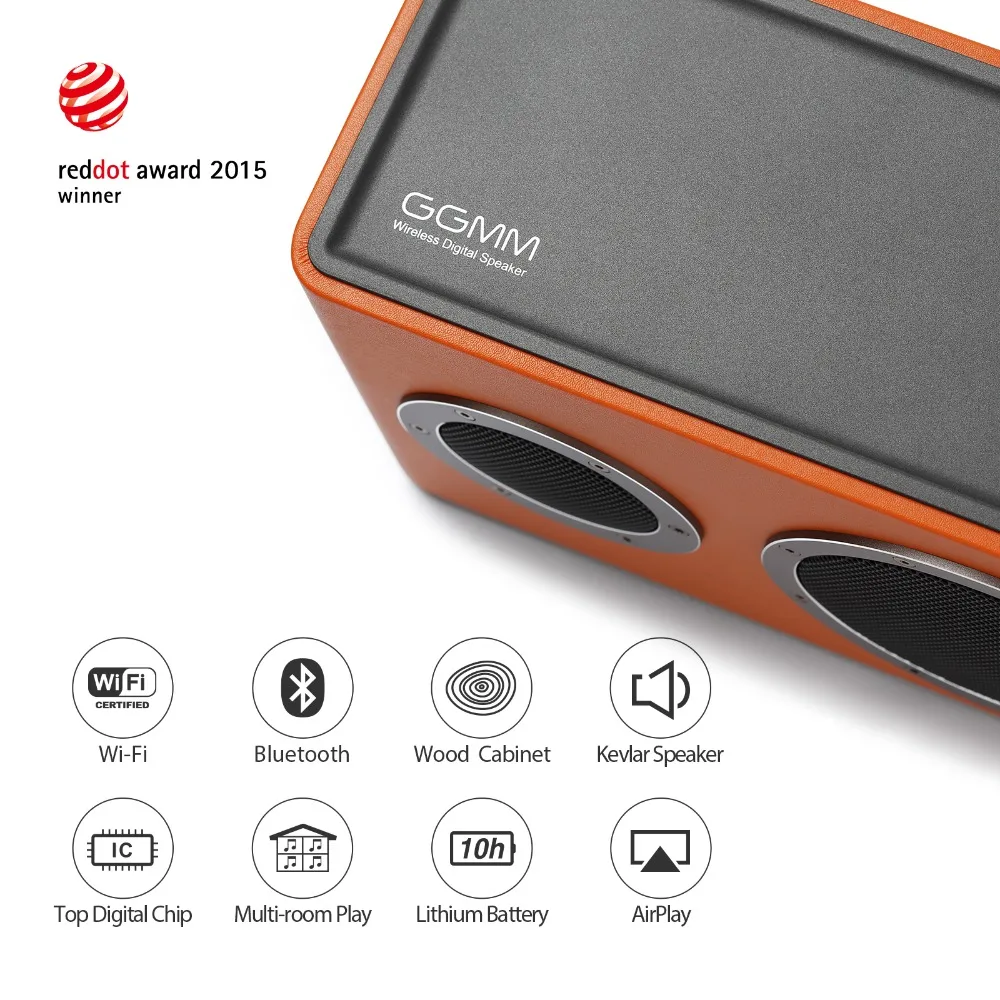 GGMM M4 беспроводная WiFi колонка портативная bluetooth аудио тяжелый бас звук с басами