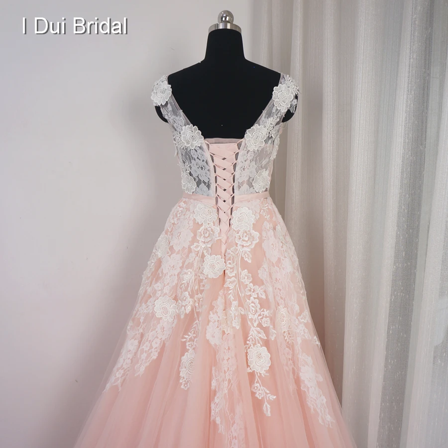 Кружевное свадебное платье со шлейфом без рукавов|blush wedding dress|vestido de noivawedding dress |
