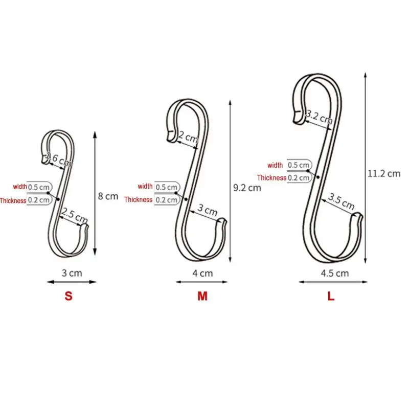 6 шт s образные крючки Кухня подвесная вешалка держатели для хранения Организатор