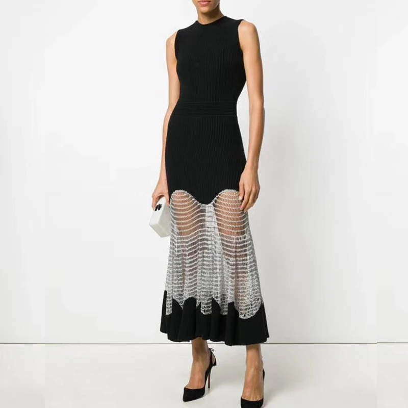 2019 элегантное лоскутное женское платье шикарное новое летнее Горячее