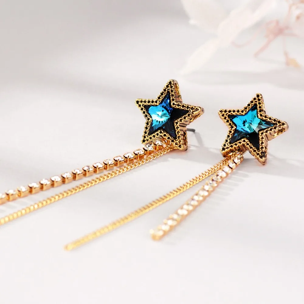 Neoglory модные светло-желтые золотые серьги со звездами Популярные Подарки для