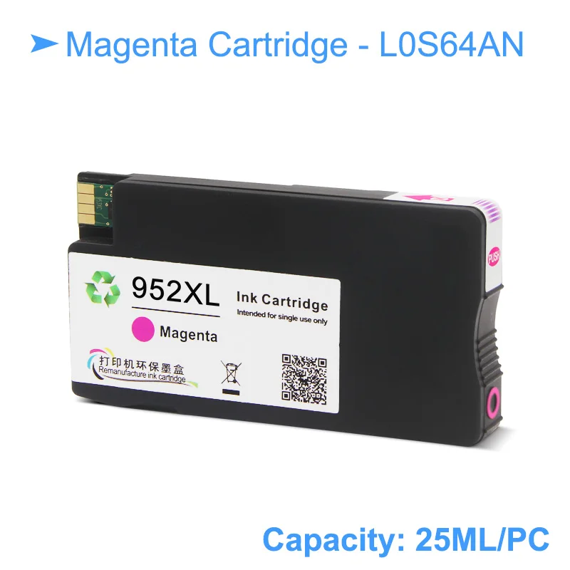 [Третьей вечерние бренд] для hp 952XL 952 XL сменный чернильный картридж для hp Officejet Pro 7740 8210 8216 8702 8710 8720 8730 8740 - Цвет: 1PC Magent Cartridge