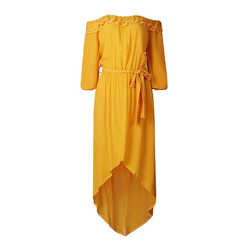 Лето 2019 Boho Длинное Платье Макси женское сексуальное бандаж голые плечи платья