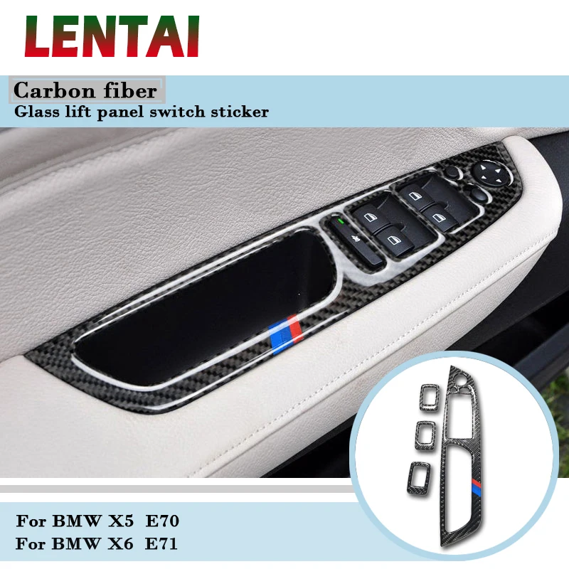 LENTAI Авто Windows Управление Переключатель Стайлинг Углеродного Волокна