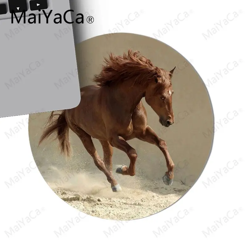 Игровые коврики MaiYaCa дикая лошадь бег резиновый коврик для мыши диаметр 20x20 см 22x22