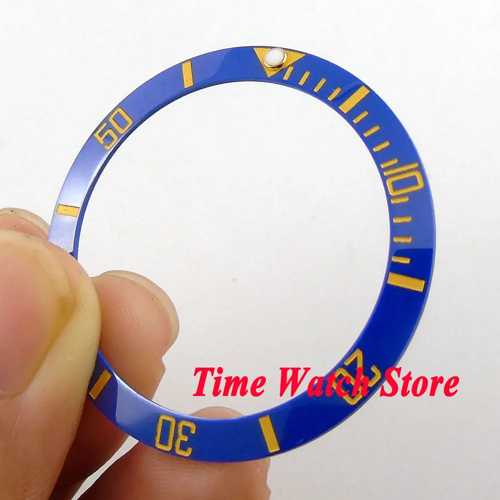 

38mm high quality blue ceramic bezel yellow marks for men's watches B24