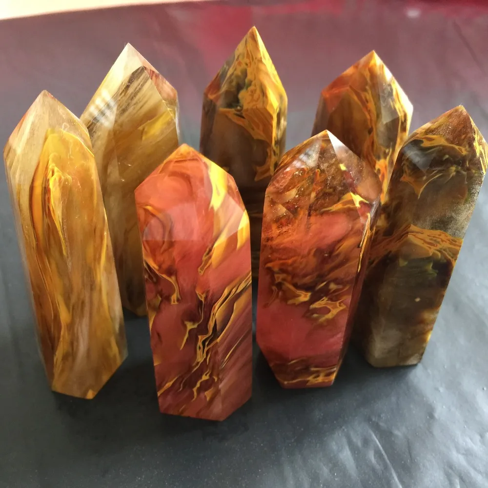 7 шт много плавления красочный кварц для лечения КРИСТАЛЛ ТОЧКА оптовая цена
