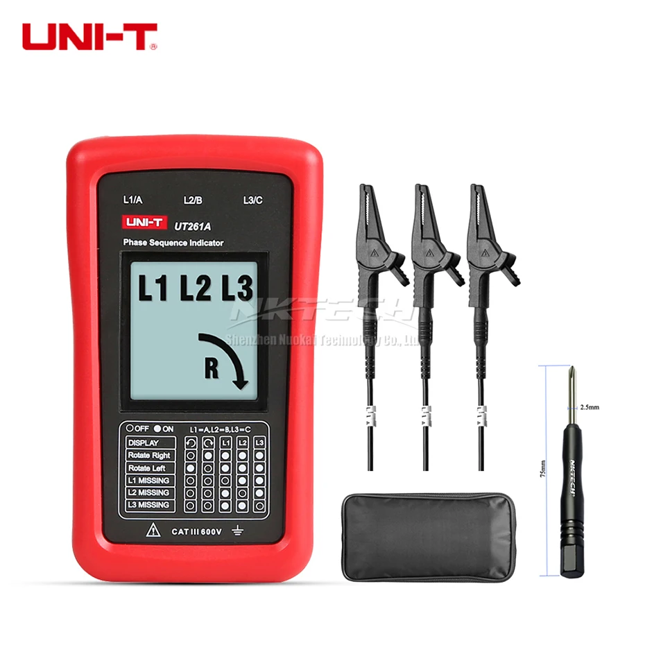 UT261A LCD UNI-T UT261B UT261A 3-чередования фаз индикатор метр и мотор с ручным управлением Шестерни чередования фаз индикация мотор с ручным управлением индикация - Цвет: UT261A LCD