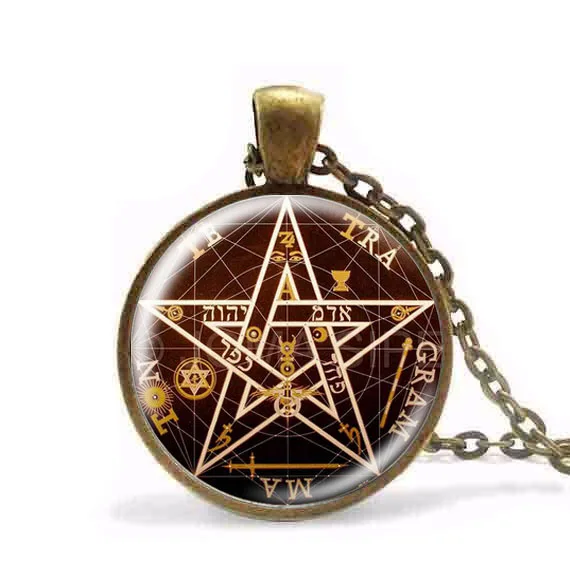 

Steampunk 2017 Newest Personality pentagram Pendant Necklace charm Wiccan necklaces charms Occult pendants Jewelry 3 colors