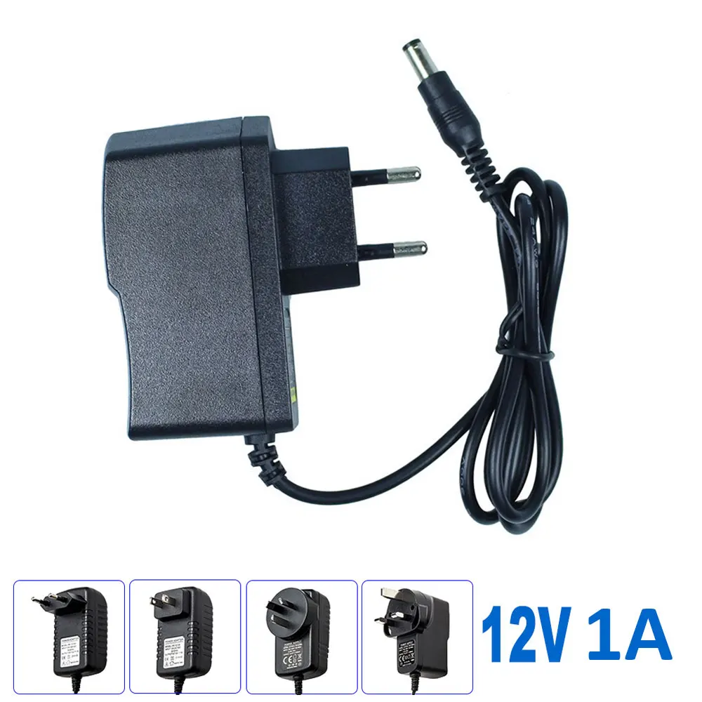AC100V-240V 50/60HZ AC/DC 12V 1A EU/US/UK/штепсельная вилка австралийского стандарта AC/DC Мощность адаптер стены Зарядное устройство для ИК светодиодный/CCTV Камера системы(2,1 мм* 5,5 мм