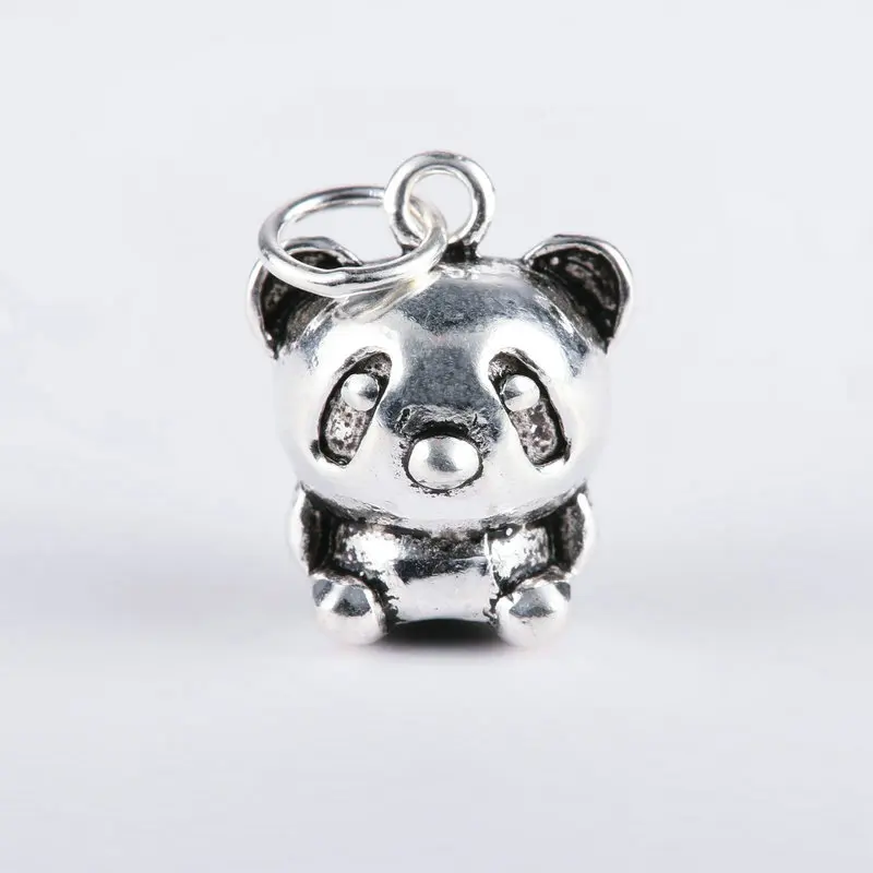 panda Цельная Подвеска из стерлингового серебра 925 пробы с милыми животными для женщин, ювелирные изделия из стерлингового серебра, ожерелье, браслет, аксессуары - Окраска металла: panda