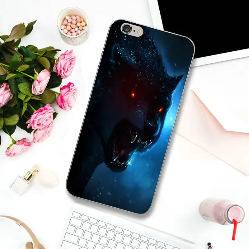Красочный крутой волк чехол с животными для iphone 7 8 plus 6S X XR XS Max 5 6 5S SE 6PLUS