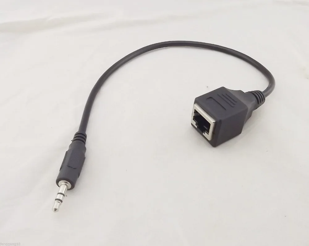 

10pcs 3.5mm 1/8" Male Jack TRS Audio To RJ45 Socket Ethernet LAN Network Adapter Cable 30cm