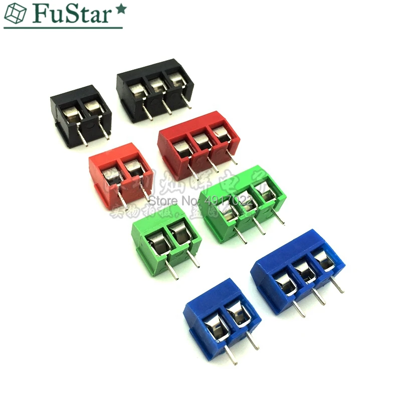 20 шт. KF301 2 P винт 5 0 мм Клеммная колодка Pin 3 pcb разъем красный синий черный