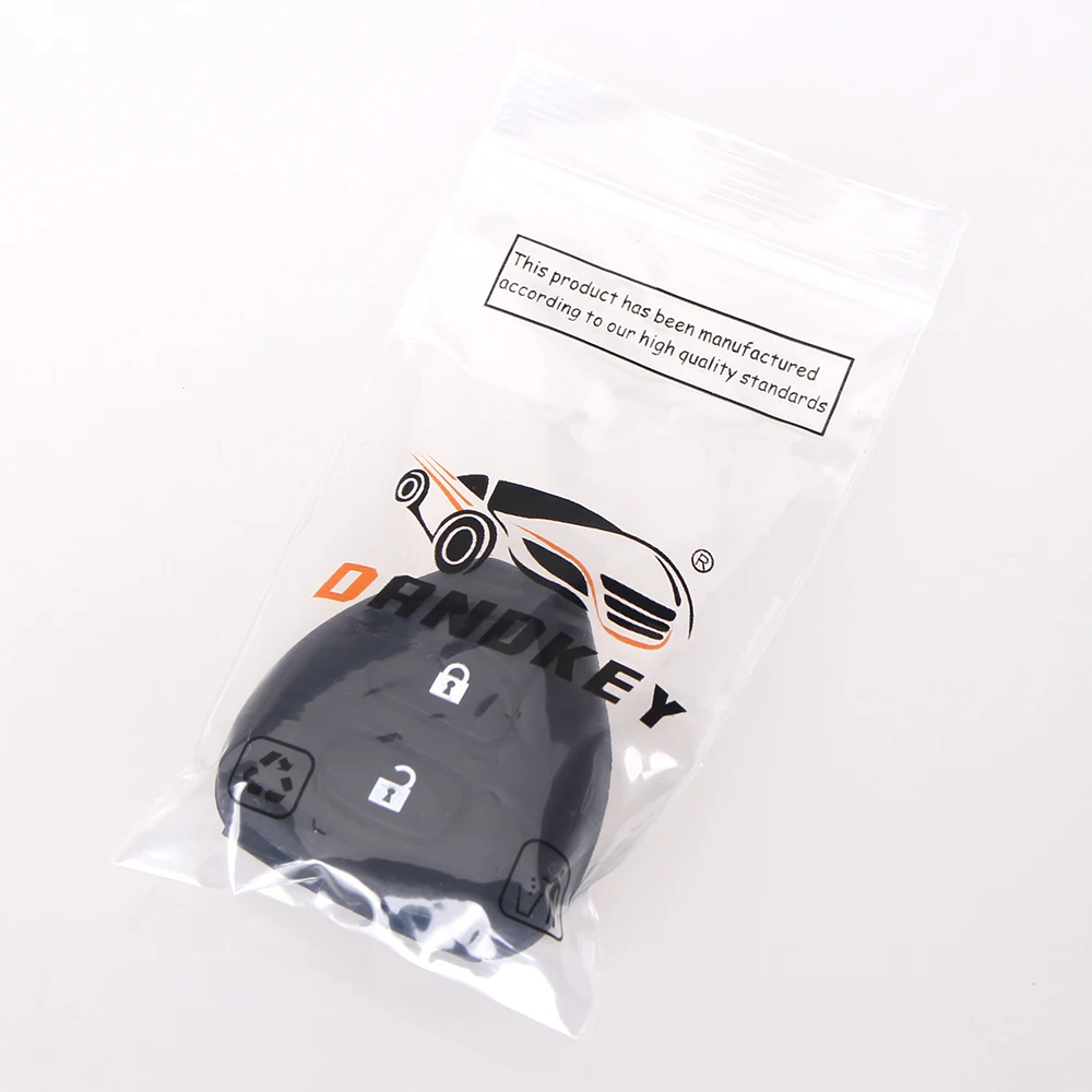Dandkey 2 кнопки силиконовый чехол для ключей TOYOTA Corolla Hilux Vitz Rav4 Aqua Camry автомобильный