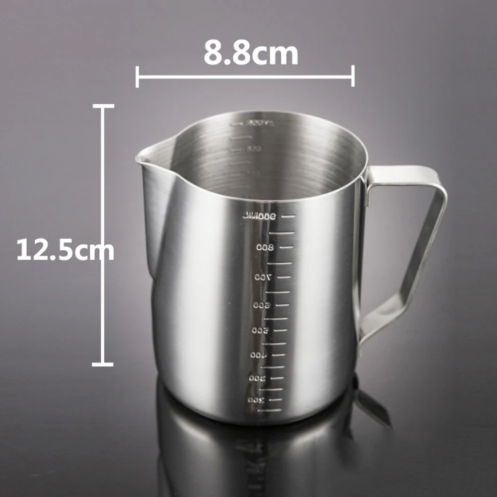 350/600/1000ml Stainless Steel Coffee Cup with Scale Milk Frothing Pitcher New | Pots