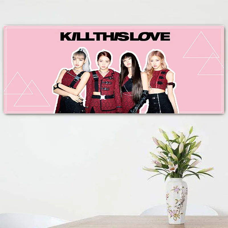 1 шт. Kawaii Blackpink концертная поддержка ручной баннер KILL THIS LOVE альбом ткань повесить плакат Канцелярский набор для поклонников подарок