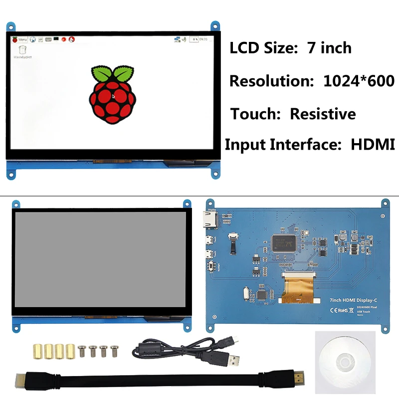 Для Raspberry Pi 3 экран 5/5/7 дюймов ЖК сенсорный модуль монитора для Model B 3B Plus|Аксессуары