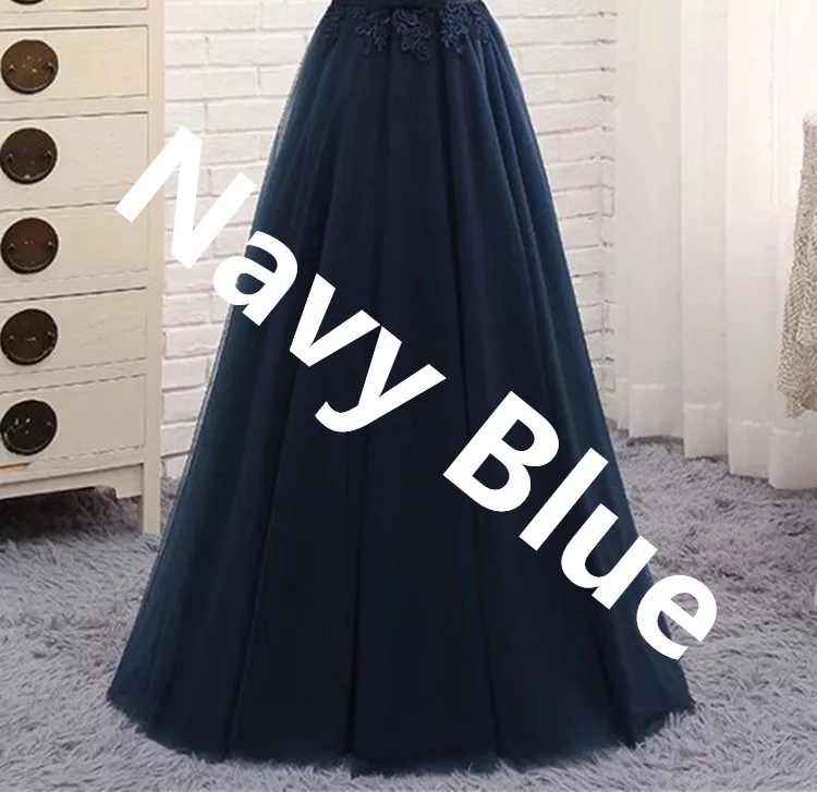 Navy Blue Платья для матери невесты, ТРАПЕЦИЕВИДНОЕ Тюлевое кружевное длинное официальное элегантное Дешевое платье для мамы, новинка, синее, винно-красное, розовое, бурплое MB01 - Цвет: Navy Blue