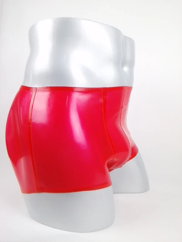 Модные Красные сексуальные латексные трусы боксеры фетиш натуральный каучук