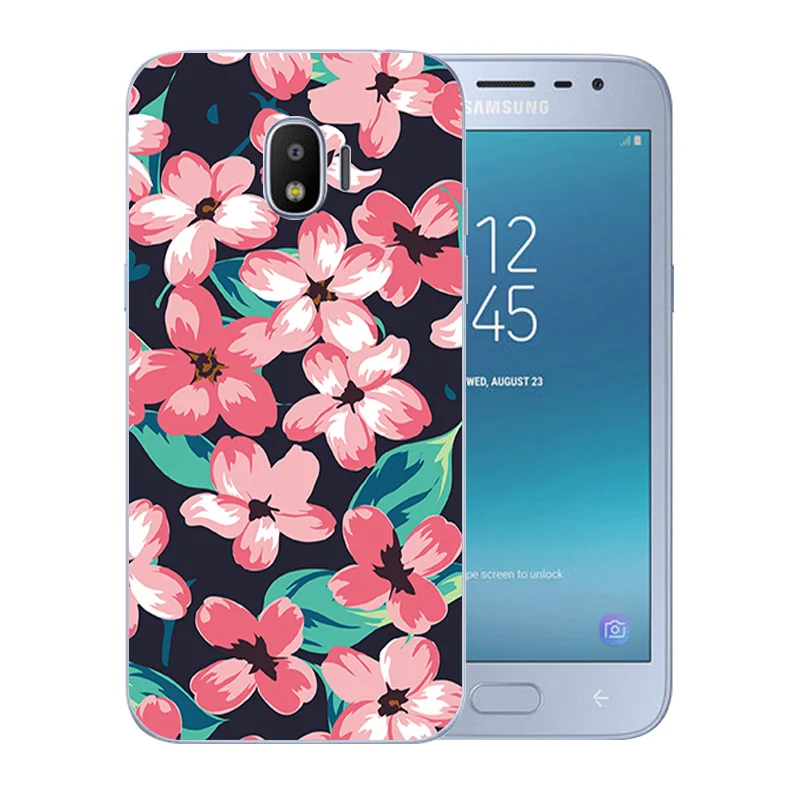 5.0 inch for Samsung Galaxy J2 Pro 2018 / SM-J250F Silicone Clear matte Blossom Pattern Shell Phone Cases |