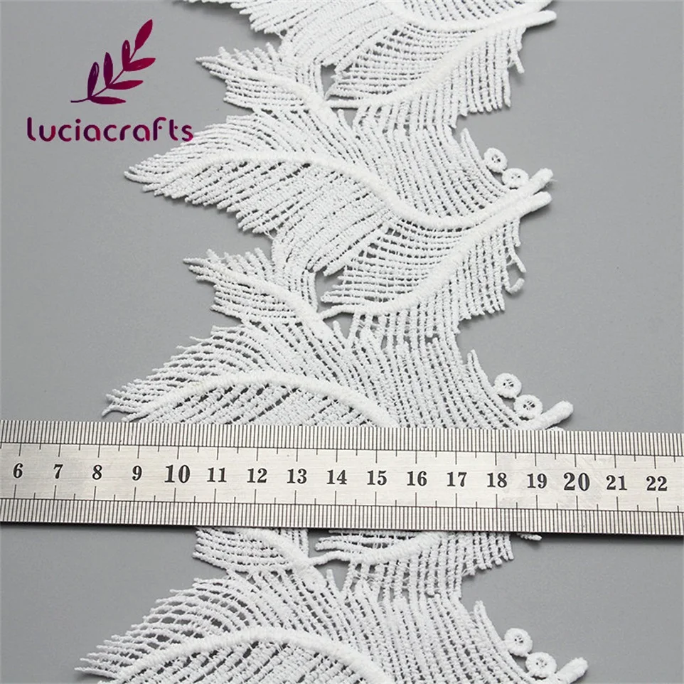 Lucia crafts 1y/5y 12 см белая вышитая кружевная ткань отделка ленты DIY шитье ручной работы одежда ремесло материалы N0512