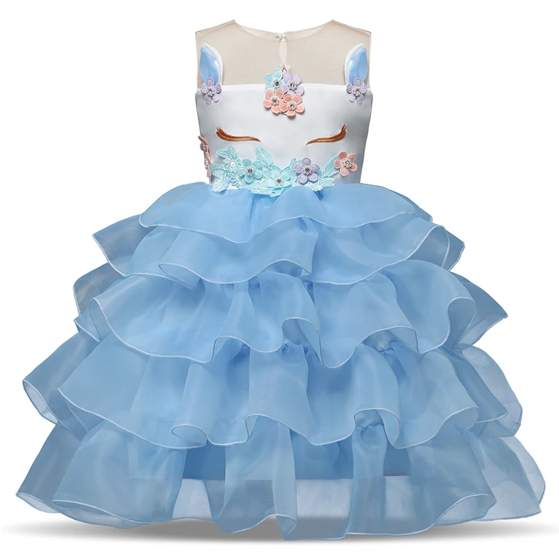 Платье-пачка для девочек с изображением единорога Радужное платье принцессы