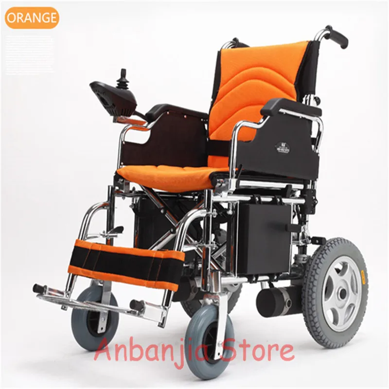 orange Открытый Алюминиевый Автоматический складной Электрический аккумулятор инвалидная коляска с электроприводом с мотором для пожилых людей - Цвет: orange