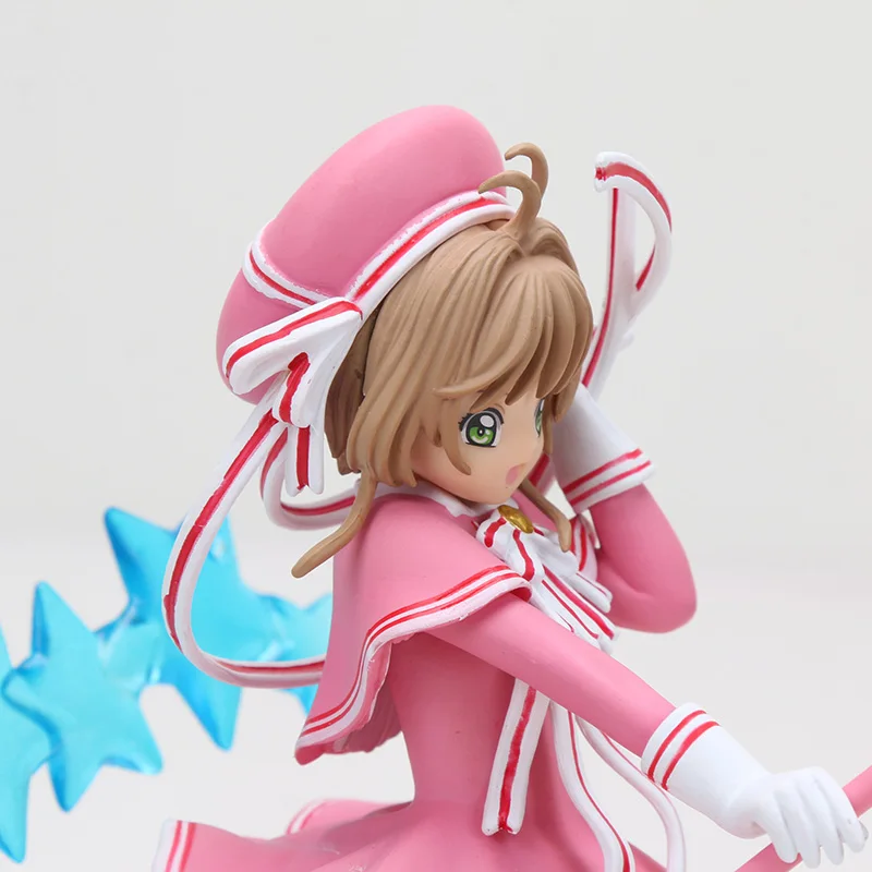 16 см-22 см аниме карточка Captor Sakura фигурка игрушка прозрачная карточка EXQ Kinomoto Сакура с боевой волшебной палочкой фигурка ПВХ модель игрушки
