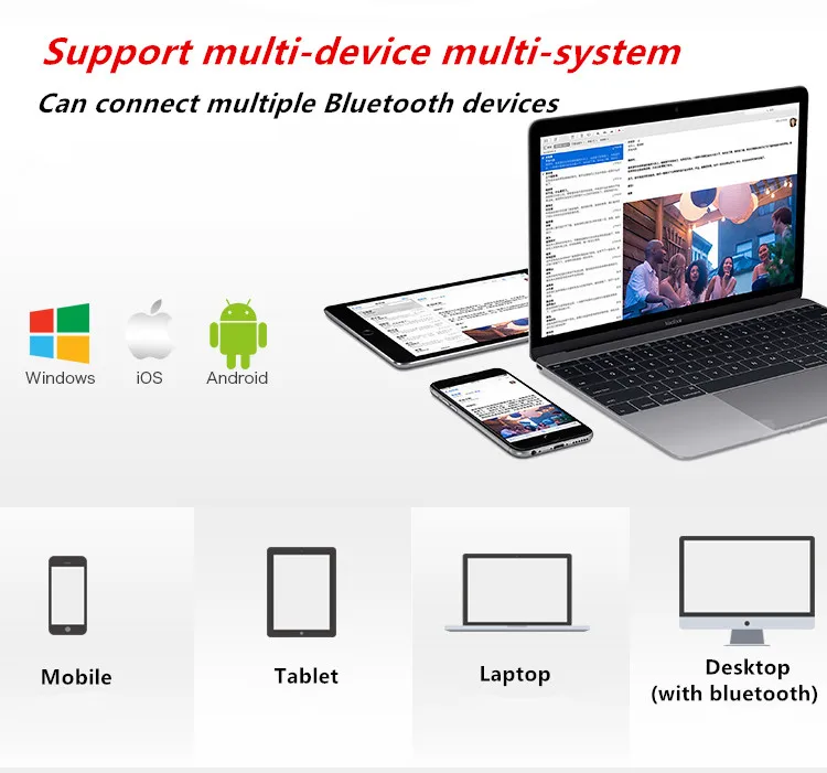 Многосистемная многофункциональная bluetooth-клавиатура с кронштейном для