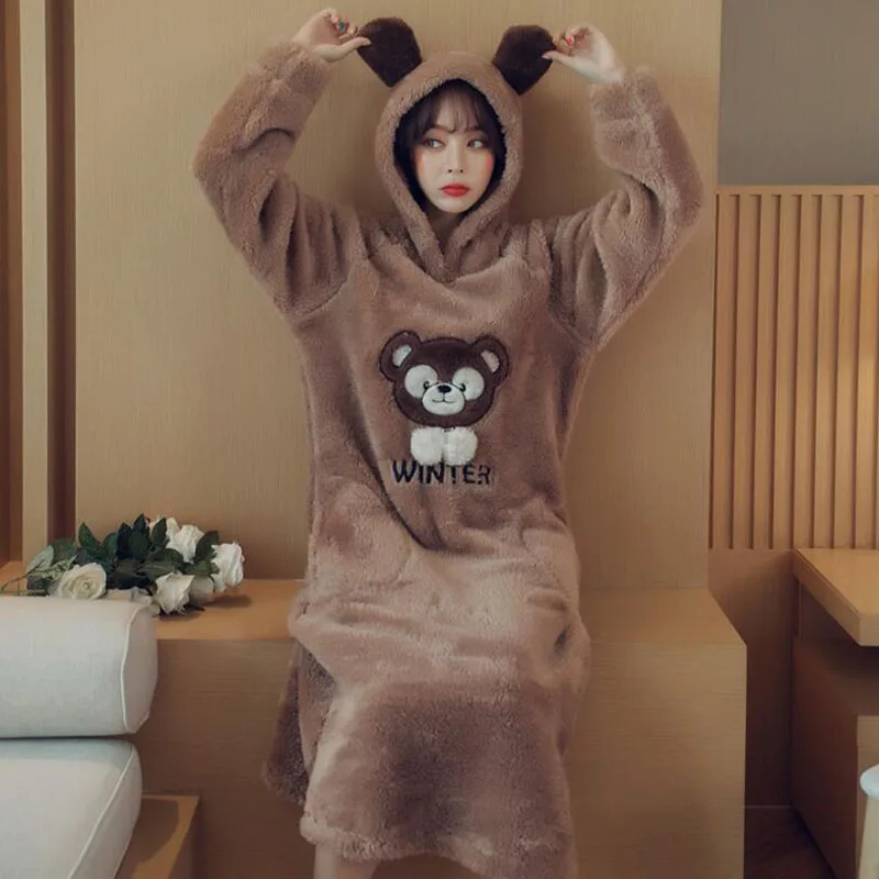 Женская утепленная Пижама с капюшоном длинным рукавом | одежда