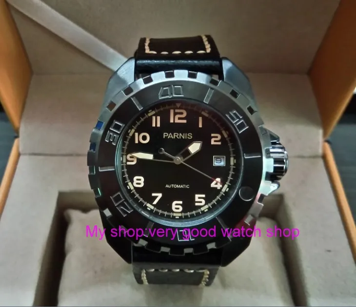 Часы мужские механические Parnis с автоподзаводом и сапфировым стеклом 44 мм 115|watches