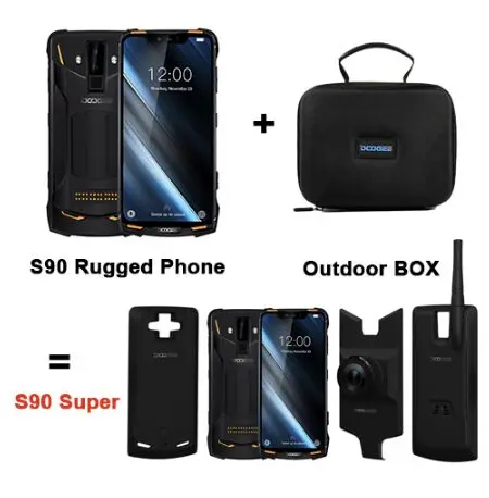 S90 Super Vision IP68/IP69K DOOGEE S90 модульный прочный мобильный телефон 6,18 дюймов дисплей 5050 мАч Helio P60 Восьмиядерный 6 ГБ 128 ГБ Android 8,1 16,0 M Cam - Цвет: S90 Super Vision