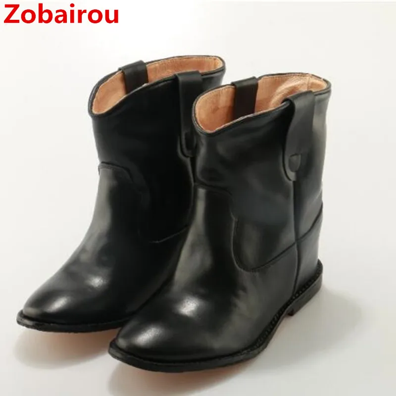 

Zobairou bota feminina black snow boots ankle boots for women flats rain boots ladies shoes fashion cowboy boots woman shoes