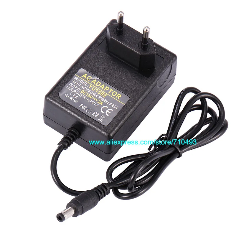 С чипом IC AC DC источник питания 15 в 2A адаптер 30 Вт Зарядное устройство 1.5A 5 мм x 2