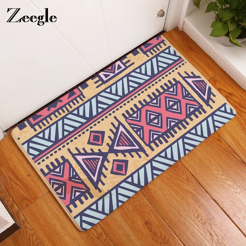 

Входные Коврики Zeegle в этническом стиле, моющиеся дизайнерские Нескользящие Коврики для ванной комнаты, молитвенные коврики